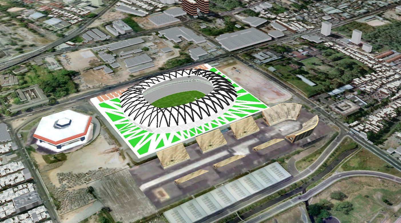 SIG 3D da cidade de Manaus, com destaque para a Arena da Amazônia. Fonte: DSG.